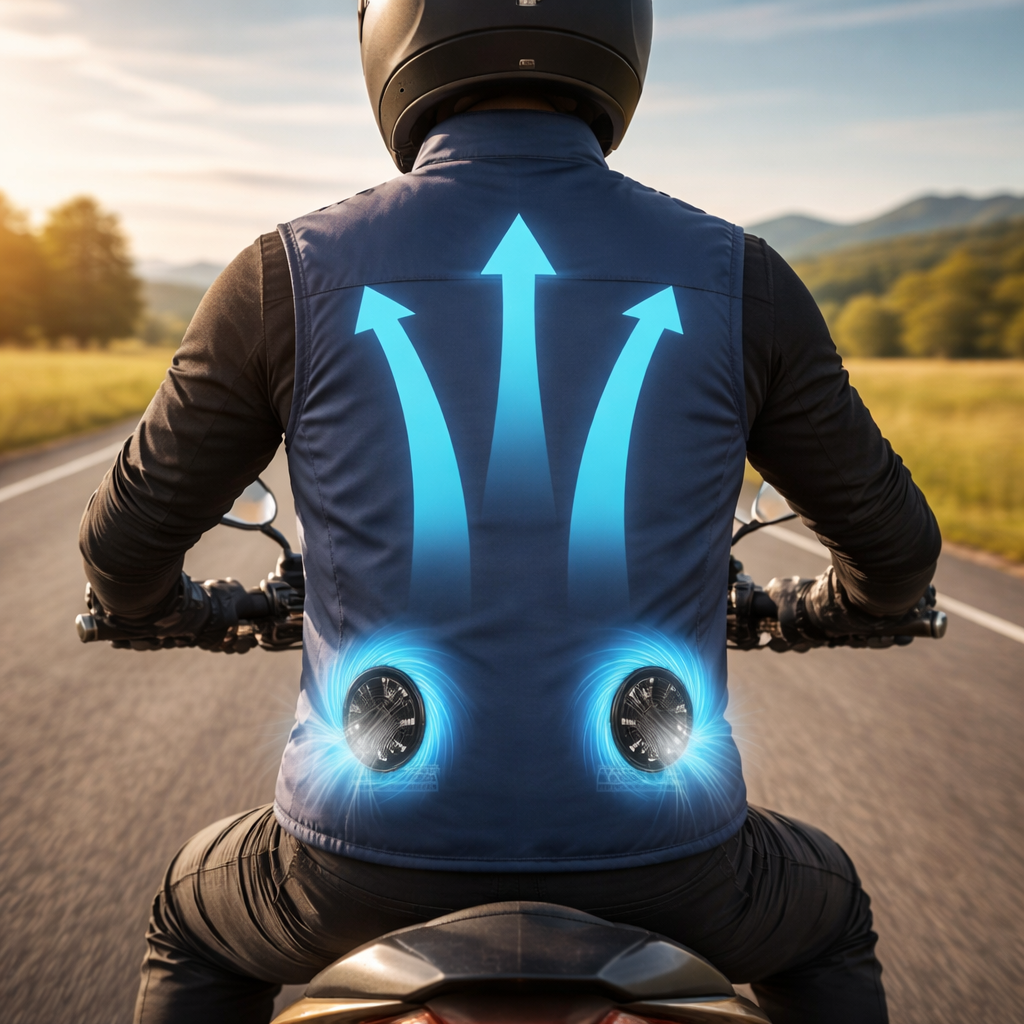 Cooling vest for motorcyclist