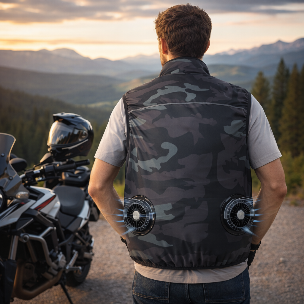Cooling vest for motorcyclist