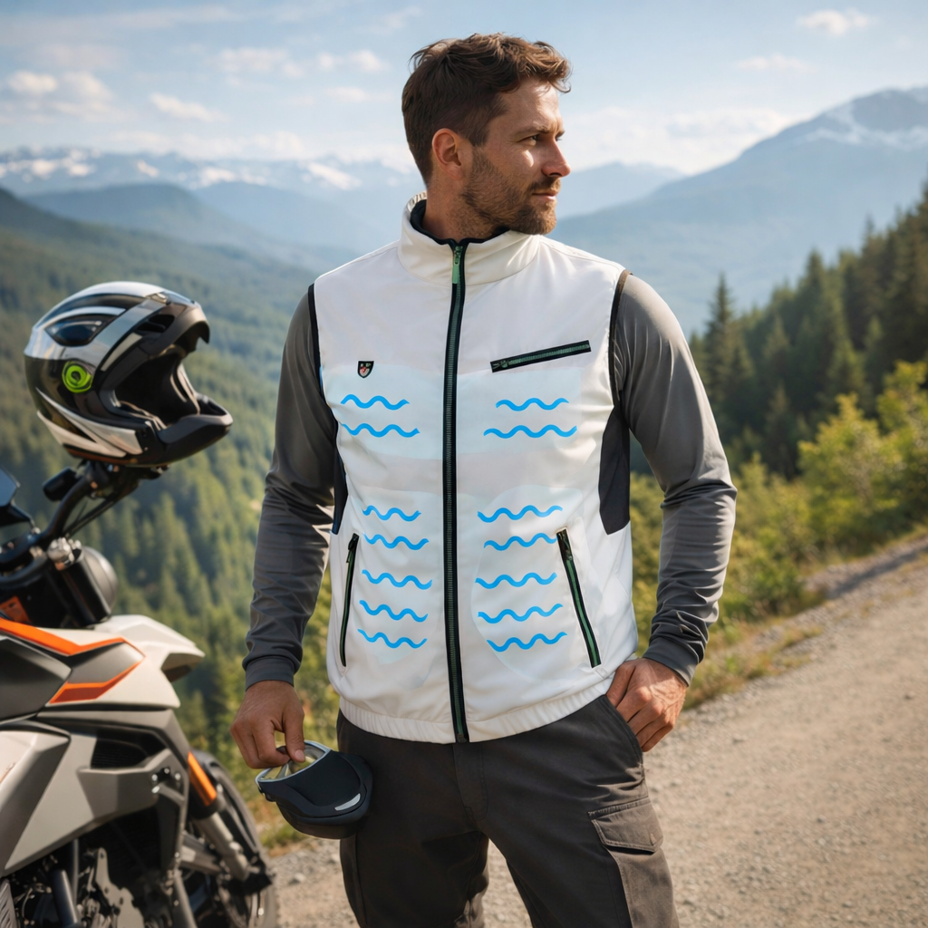 Cooling vest for motorcyclist